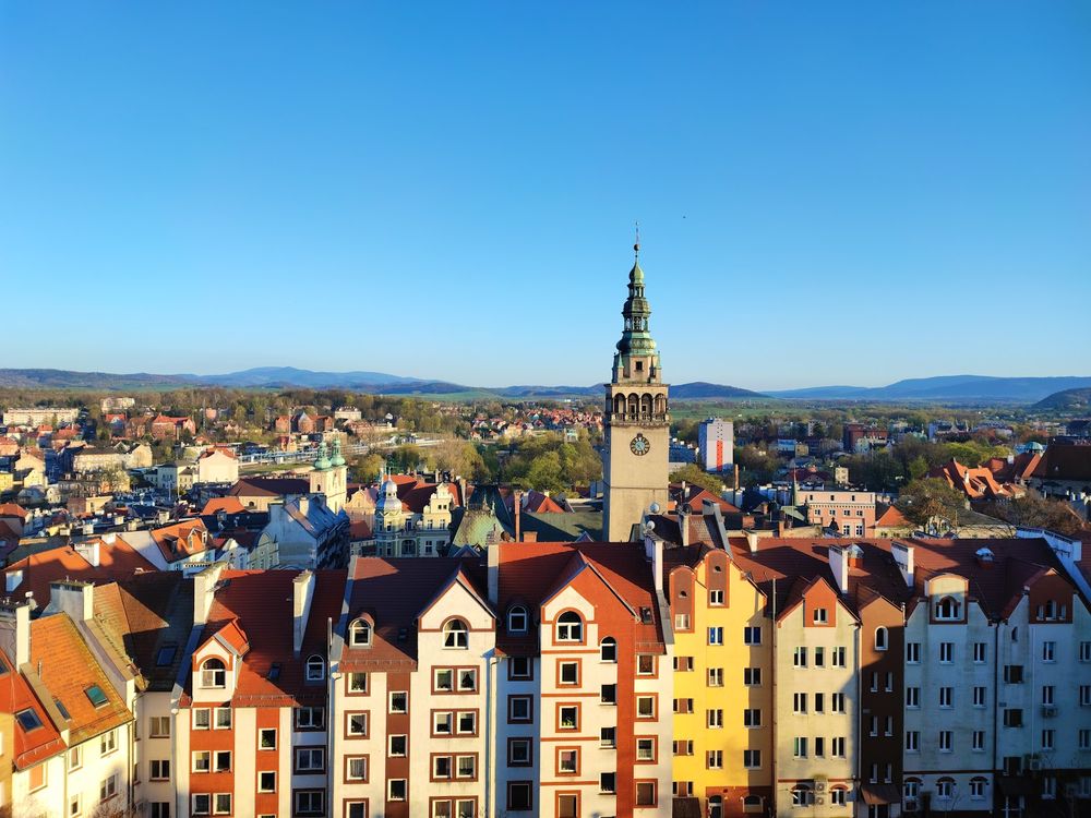 Złoty zachód słońca nad Kłodzkiem.