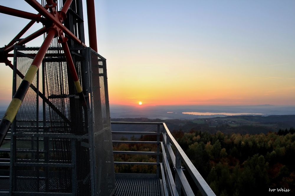 Zachód słońca z wieży.