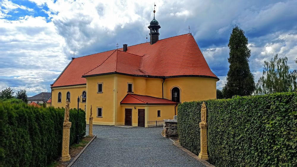 Zewnętrzna elewacja Kaplicy Czaszek w Czermnej.