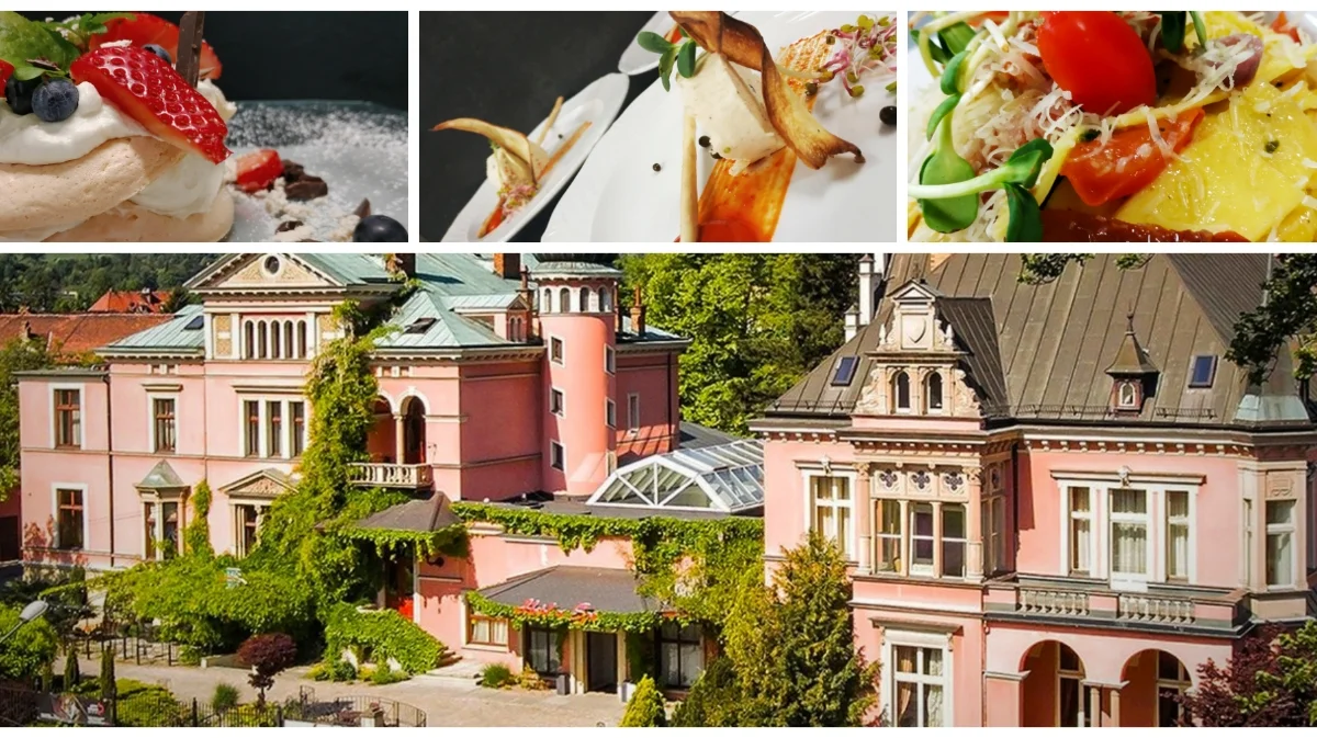 Zbliżenie na detale starej architektury pałacowej.